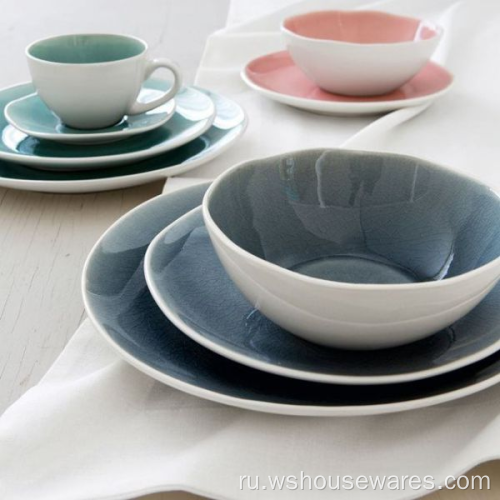 Современный дизайн ручной рисование цветовой глазурь керамическая посуда